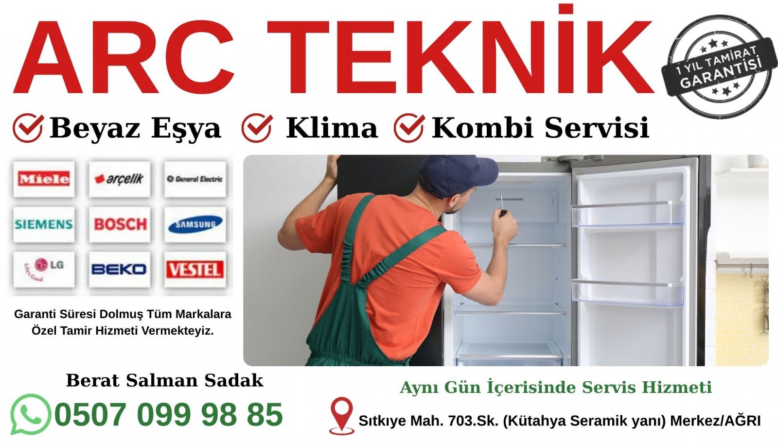 Ağrı Buzdolabı Tamircisii